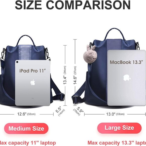 Women Waterproof Nylon Backpack Purse Anti-theft Rucksack Shoulder Bag main image 4